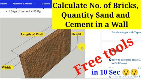 How To Calculate Numbers Of Bricks Quantity Of Sand And Cement In Wall