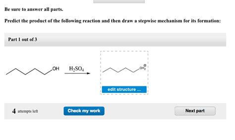 Solved Predict The Product Of The Following Reaction And Chegg