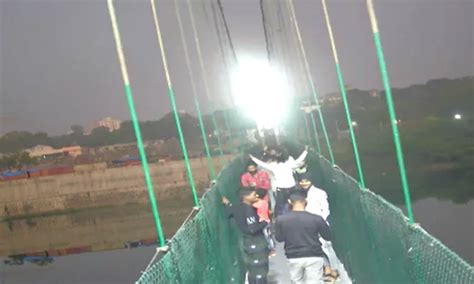 Morbi Suspension Bridge Collapse Video Disturbing CCTV Footage Shows