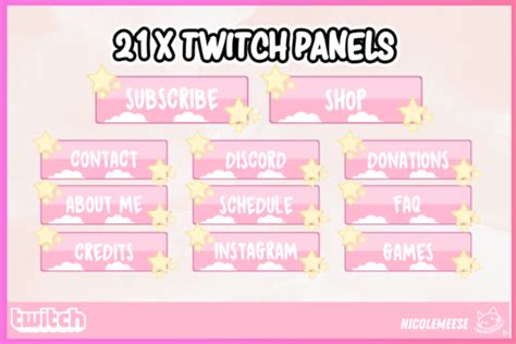 Twitch Panels Pink Twitch Panel Graphic by EmeeseOverlays · Creative ...