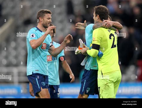 Bournemouth Players Celebrate Victory After The Final Whistle During