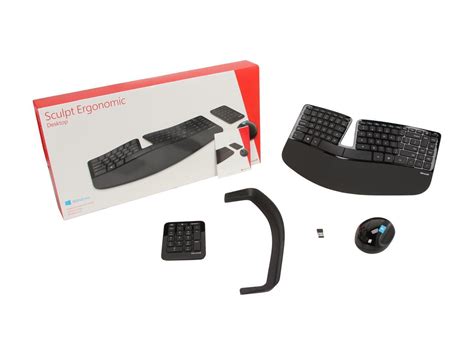 Microsoft Sculpt Ergonomic Wireless Desktop Keyboard And Mouse L5v 00001 Black