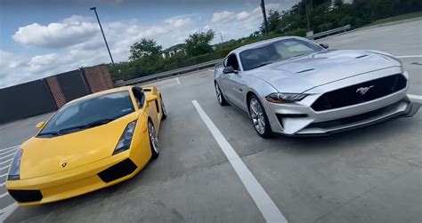 S Ford Mustang Gt Dusts Lamborghini Gallardo In Drag Race Video