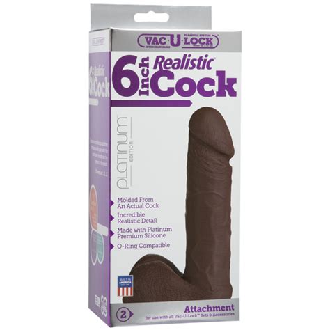 Doc Johnson Vac U Lock The 6 Inch Realistic Cock Dildo Black