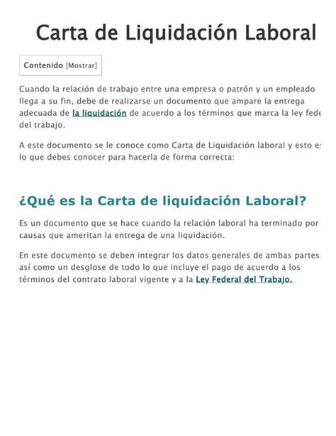 Carta De Liquidaci N Laboral Qu Es Y C Mo Se Hace My Xxx Hot Girl