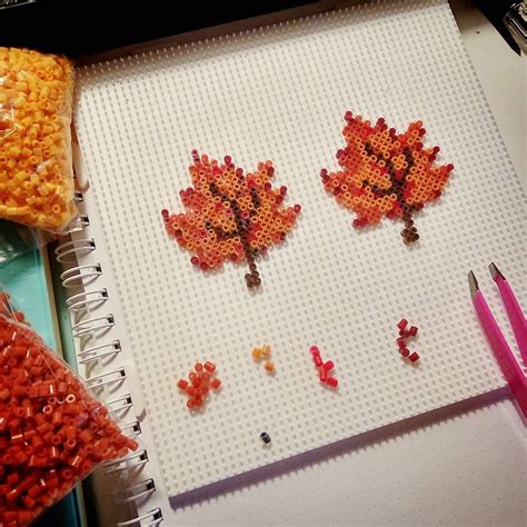 Autumn Leaves Mini Perler Beads By Purrrluce