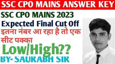 Ssc Cpo Tier Answer Key Out Ssc Cpo Final Cut Off Ssc Cpo