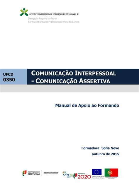 Manual Ufcd 0350 Comunicacao Interpessoal Comunicacao Assertiva PDF