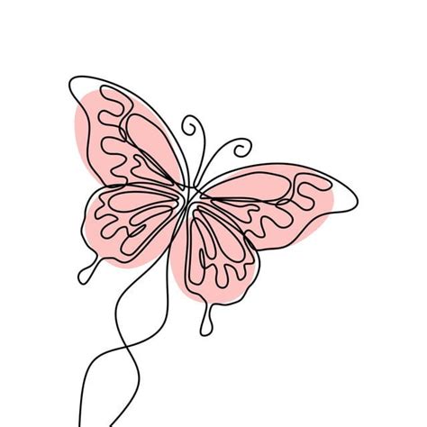 Mariposa Simple Dibujo Lineal Continuo Ilustración Vectorial Diseño