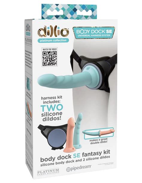 Arnés con dos dildos de succión Platinum Body Dock Dillio