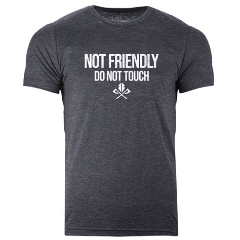 S518 Not Friendly Do Not Touch Tshirt Heather Navy