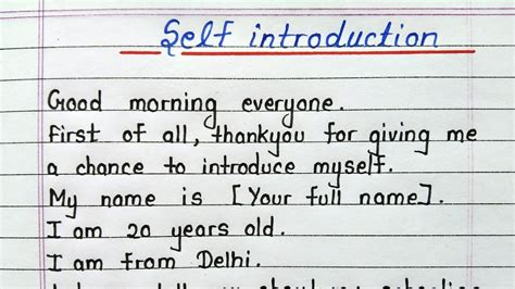 How To Introduce Yourself In Class In A Creative Way Example