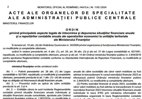 OMF nr 5394 2023 întocmirea și depunerea situațiilor financiare