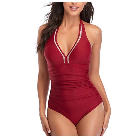 Women Swimsuits One Piece Women Bandeau Bandage Bikini Set Push Up