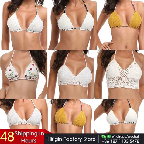 Hirigin Knitted Sexy Bikini Top Women Swimwear 2019 Bandage Halter