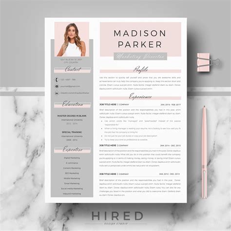 Creative Modern Resume CV Template For Word AND Pages Etsy