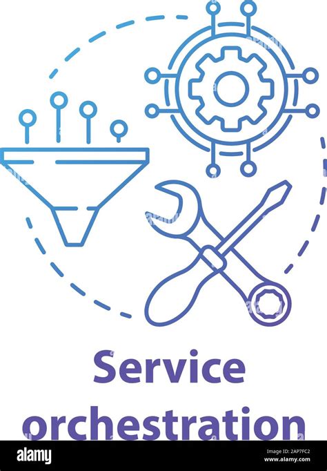 Service Orchestration Concept Icon Software Development Idea Thin Line Illustration