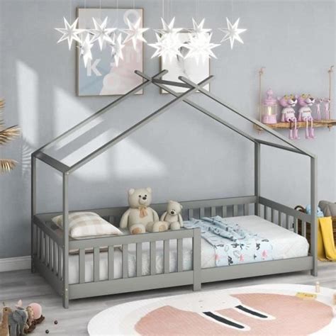 Lit Cabane Enfant X Cm Pour Enfant Bois Pin Massif Sommier