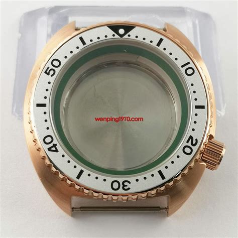 Mm Brushed Rose Gold Plated Sterile Watch Case Full Green Chapter