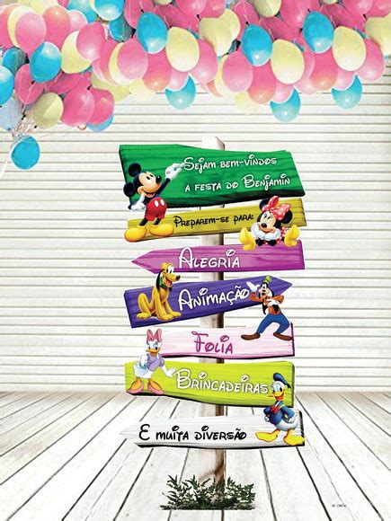 DISPLAY DE CHÃO PLACAS SETAS TURMA DISNEY 90cm no Elo7 DOUTORARTE