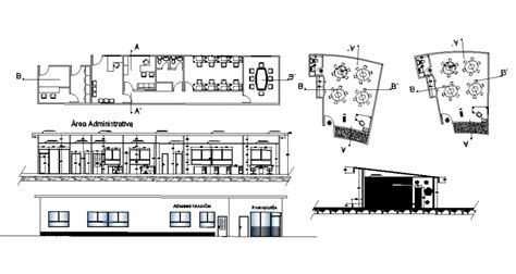 Section Of Office Building Structure Detail 2d View Layout Autocad File Cadbull