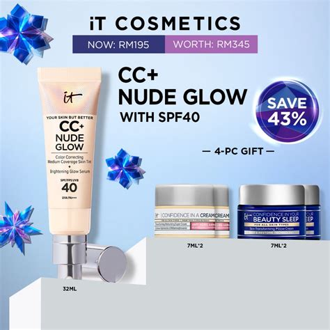 December Exclusive Set IT Cosmetics CC Nude Glow Foundation SPF40