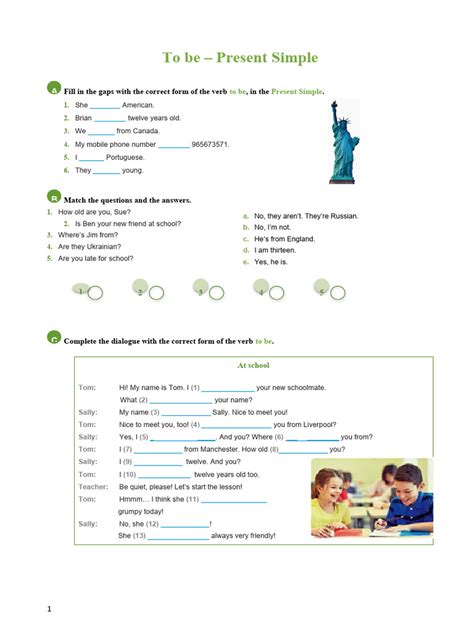 Verb To Be To Have Got Present Simple Worksheet 1 1 Pdf