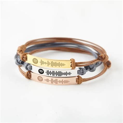 Pulsera De C Digo Spotify Personalizada Brazalete De Canci N Regalo De