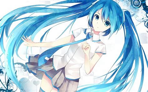 Hatsune Miku Proyecto Diva Vocaloid Azul Fondo De Pantalla Hd