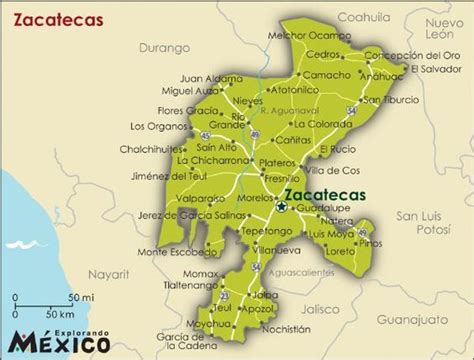 Zacatecas Mexico Map