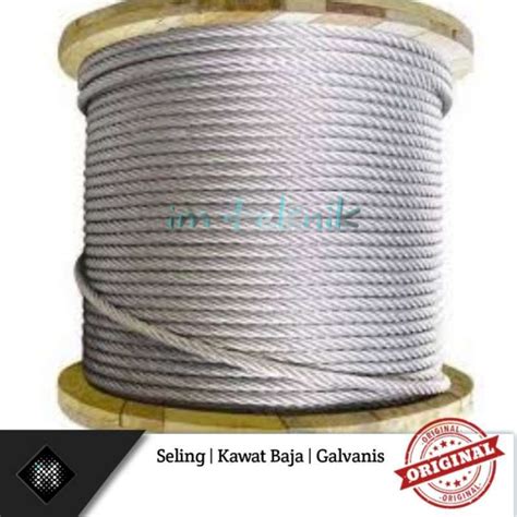 Promo Kawat Sling Seling Wire Rope Winch Hoist 8mm 19x7 NR Iwrc Tali