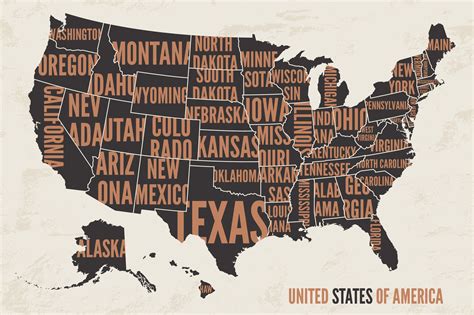 Usa Map Vintage Illustration ~ Illustrations ~ Creative Market