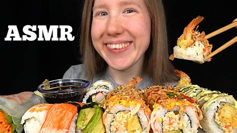 Asmr Sushi Platter Mukbang No Talking Eating Sounds Youtube