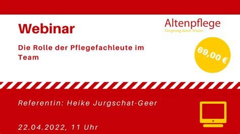 Webinar Die Rolle Der Pflegefachleute Im Team Altenpflege