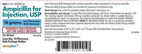 Ampicillin Sandoz Inc FDA Package Insert