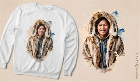 Diseños de camisetas PSD Mockups de indígena