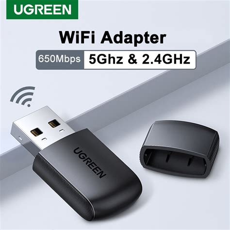 Ugreen 650mbps Wifi Adapter 5ghzand24ghz Dual Band Usb Ethernet Adapter For Pc Laptop Antenna Lan