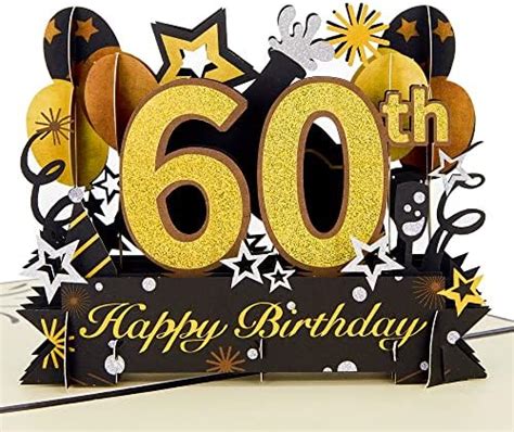 The Best Card Company 60th Happy Birthday Card With Envelope 60 Year Old