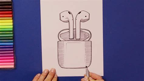 How To Draw Apple Airpods Wireless Earbuds Youtube