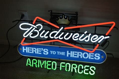 Budweiser Armed Forces Neon Sign Property Room