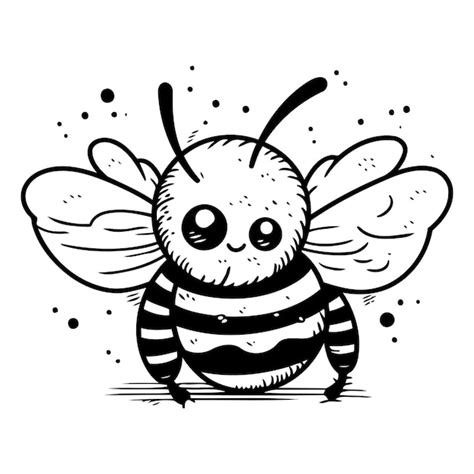 Premium Vector Cute Cartoon Bee With Wings Vector Illustration On