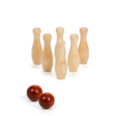 Jeu De Quilles Miniatures En Bois Nature D Couvertes