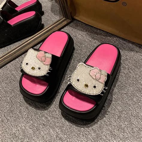 Hello Kitty Luxury Platform Shoes Sanrio Women Summer Outdoor Sandals