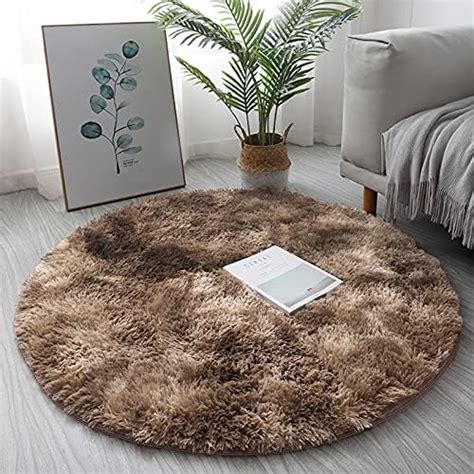 Chicrug Fluffy White Round Area Rugs For Girls Bedroom X Feet Shaggy