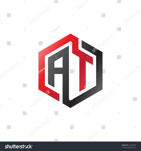 Initial Letters Loop Linked Hexagon Logo Stock Vector Royalty Free