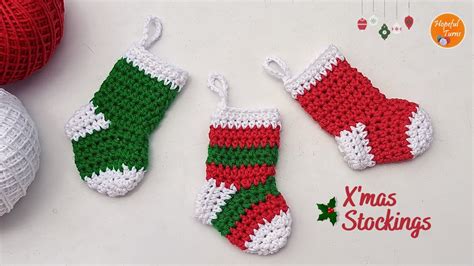 How To Crochet Mini Christmas Stocking Ornament Crochet Christmas