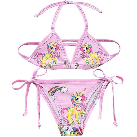 Meisjes Unicorn Badpak 2023 Nieuwe Kinder Tweedelige Bikini Set Zomer Strandkleding Meisjes