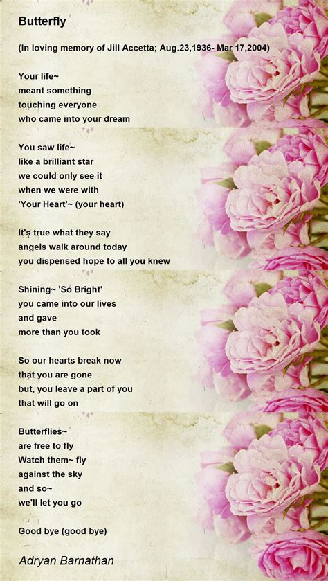 Butterfly Butterfly Poem By Adryan Barnathan