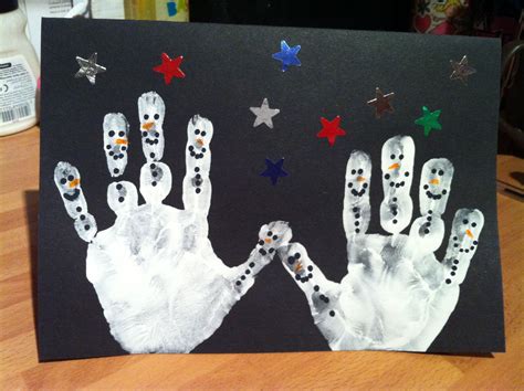 Snowman Handprint Christmas Cards