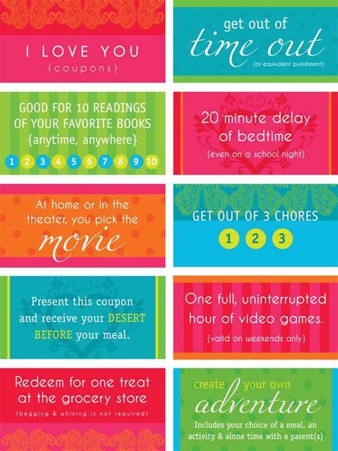 Love Coupons For Kids Free Printable From Boutique By Design Kids